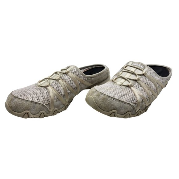 Skechers Womens Brushed Leather and Mesh Slide On Mules - Picture 3 of 7